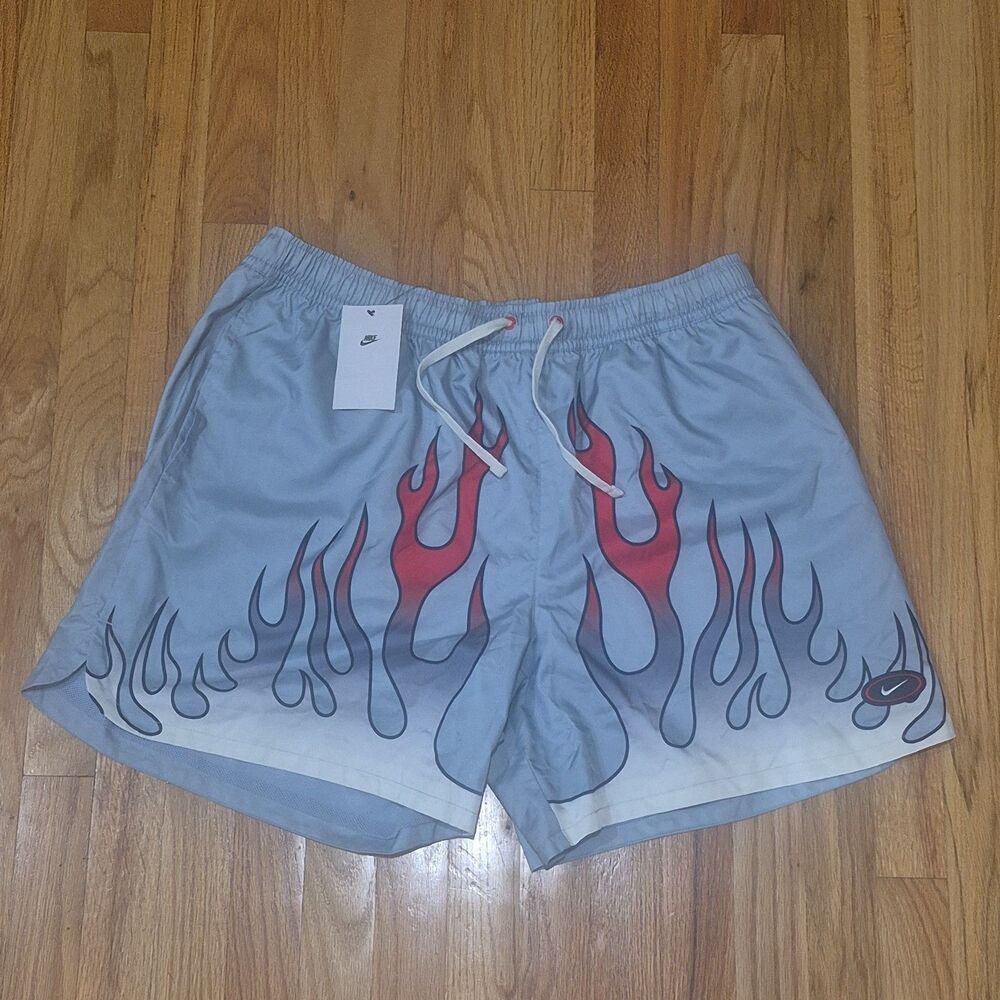 Nike Sportswear Woven Flow Flames Americana Blue Red Shorts DV9628-425 Size 2XL